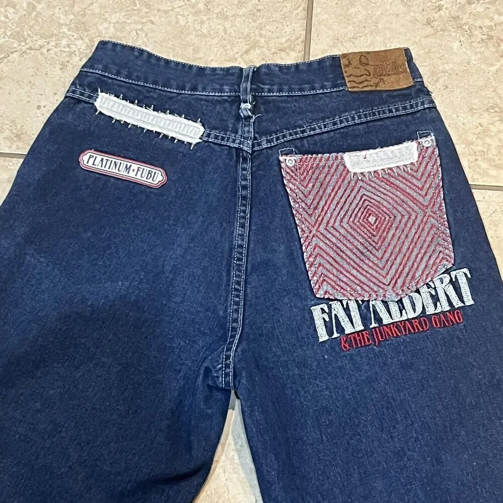 FUBU Platinum Fat Albert and the Junkyard Gang VTG Denim Jeans Size 16 (26x27)